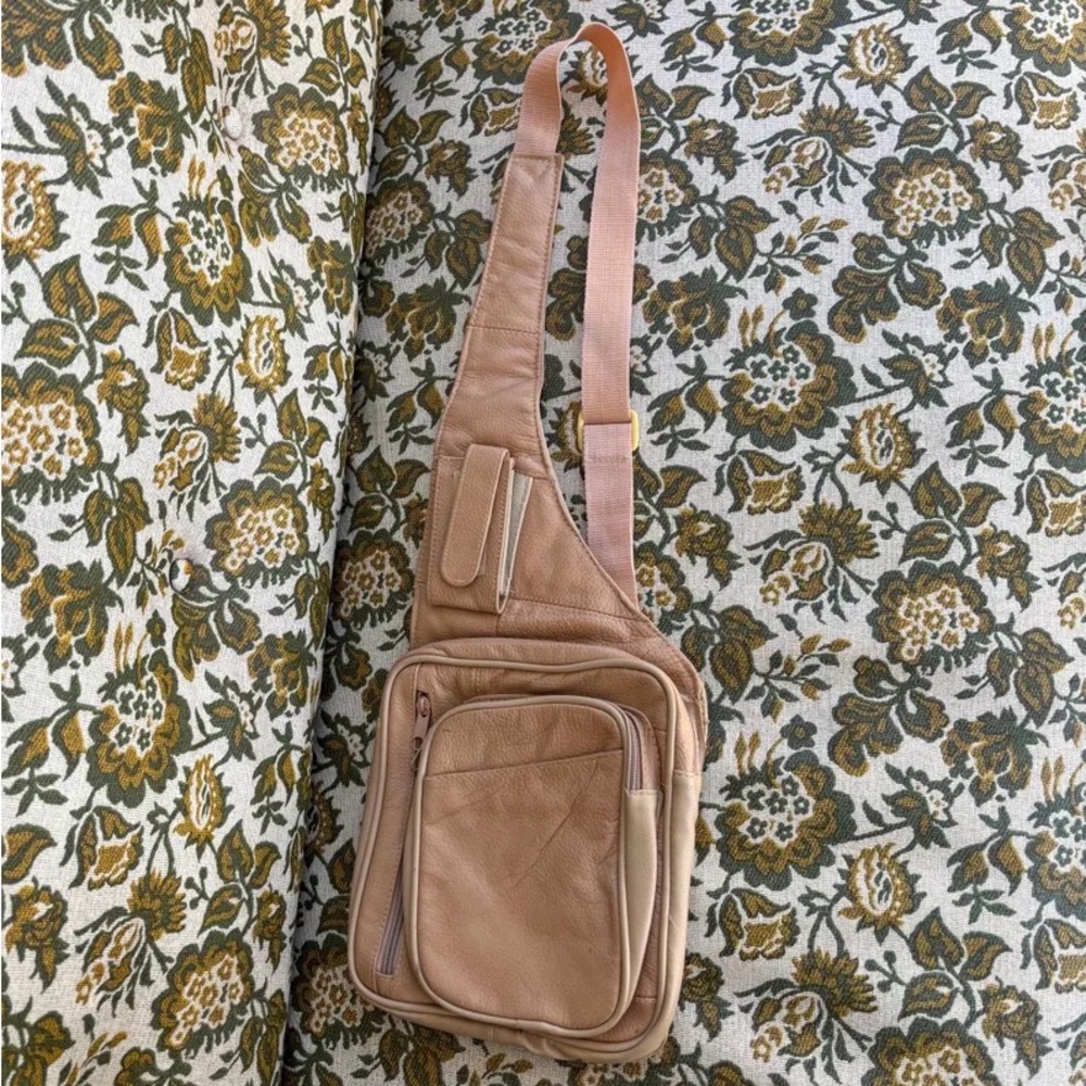 Tan Leather Crossbody Bag